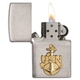 thumbnail image 3 of Zippo United States Navy Emblem Brushed Chrome Pocket Lighter, 3 of 6