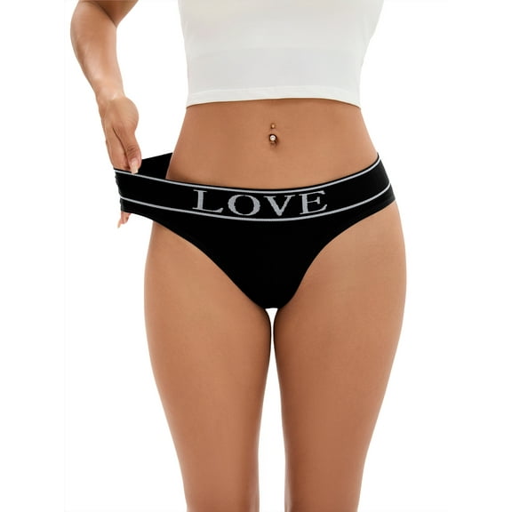 Unique Bargains Women's High Elasticity Panties Mid-Waisted No Trace Briefs S Black