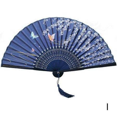 

Folding Fan Silk Hand Fans Bamboo Chinese Pocket Fan Favors Fans Wedding M5J9