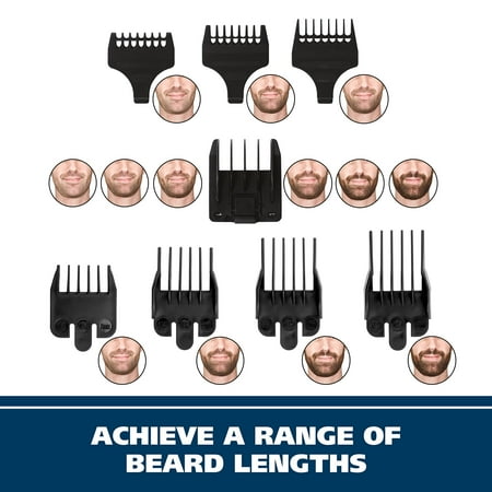 Wahl 5622 Groomsman Rechargeable Beard, Mustache, Hair & Nose Hair Trimmer for Detailing & Grooming, Black Rechargeable Trimmer