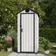 thumbnail image 4 of EHHLY 3.4x5.3 FT Resin Outdoor Storage Shed, 125 Cuft Garden Tool Sheds & Outdoor Storage Plastic Shed with Floor, 7FT Tall Backyard Outside Lawn Mower Storage Shed with Side Window, Cemented Grey, 4 of 5