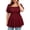 Wine, variant on FDGIU 2026 Summer Plus Size Square Neck Puff Sleeve Smocked Peplum Blouse, Ruffle Trim Flared Hem Casual Top