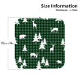thumbnail image 2 of Zufioo Christmas tree green plaid Print Leather Coaster Set, Decorative PVC Coasters 4-pack - Scald and Stain-resistant, Suitable for Home, Cafes, Restaurants-Square, 2 of 6