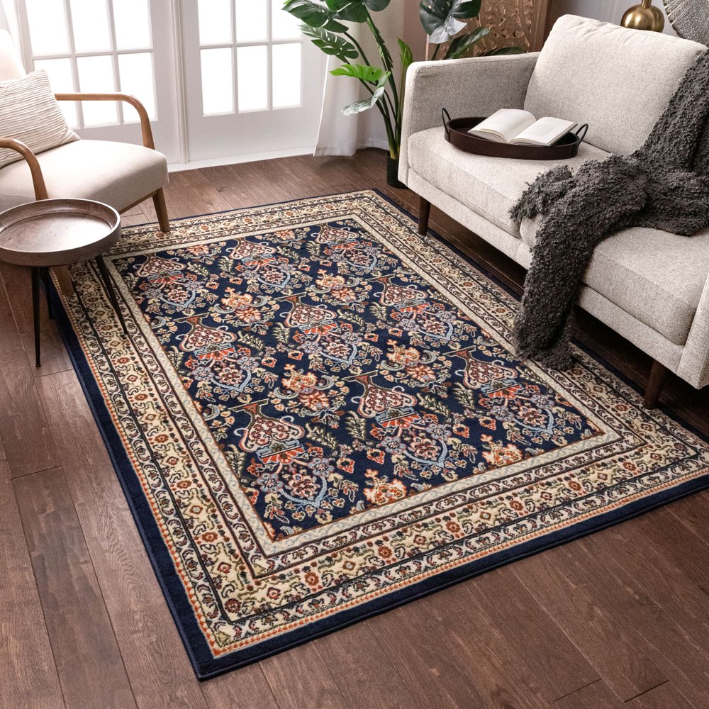 Well Woven Persa Traditional Oriental Panel Navy 9'3" x 12'6" Area Rug