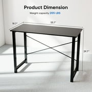 EDX Modern 55 in Simple Computer Desk with Storage Bag and Iron Hook, Black