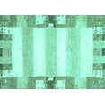 thumbnail image 1 of Ahgly Company Machine Washable Indoor Rectangle Solid Turquoise Blue Modern Area Rugs, 2' x 5', 1 of 4