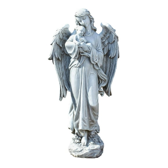 Joseph's Studio by Roman, Angel Holding Baby, Garden Collection, Religious Statue, Memorial, Angel, Garden D茅cor (13x8x25)