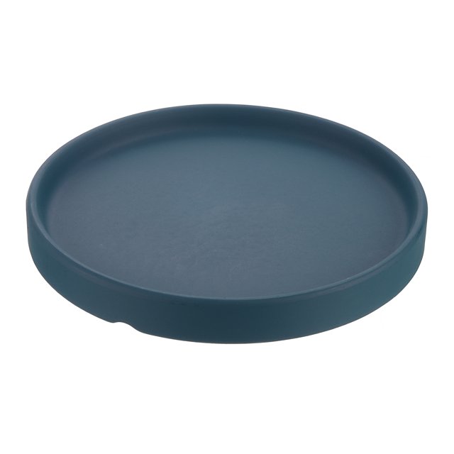 Plato de goteo para maceta redonda de cerámica Uxcell, color dorado y azul oscuro de 6"