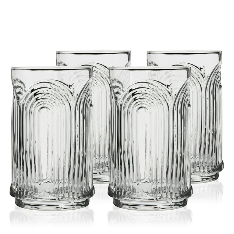 Colored Drinking Glasses,Water Glasses, Set of 4,10 OZ Vintage Glass C –  SHANULKA Home Decor