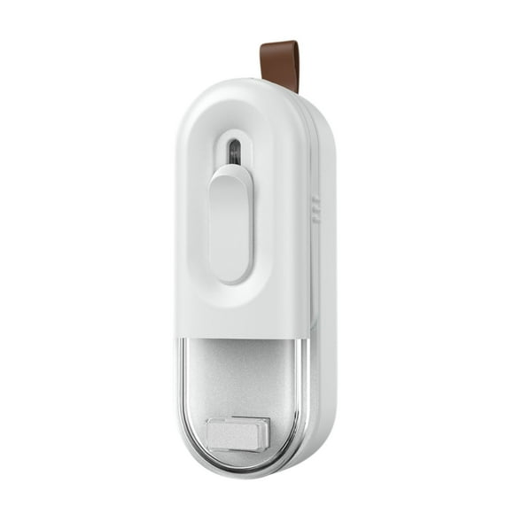 White Mini Bag Sealer And Cutter Magnetic Usb Rechargeable Heat Sealing Tool Portable Vacuum Food Sealer Machine For Snacks Chips Coffee Bags, Battery Powered Bag Sealer