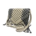 thumbnail image 2 of Maresse Bohemian Macrame Sling Bag - Handcrafted Grey & Cream Boho Purse with Fringe - Chic Eco-Friendly Shoulder Bag - Handmade Knitting & Weaving Boho Bag for Women, 2 of 5
