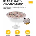 thumbnail image 2 of Spring Flower Round Fitted Tablecloth Colorful Wildflowers Leaf Black Watercolor Elastic Table Cloth Waterproof Oil Proof Seasonal Floral Table Cover Fits 45"-54" Round Tables for Party Dinner Decor, 2 of 5