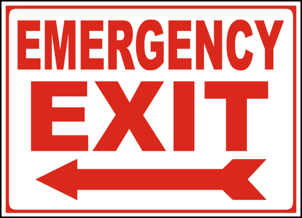 Emergency Fire Exit Sign Sticker after Fluro-Self-Adhesive "Original" 