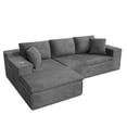 thumbnail image 6 of Vineego 110" L Shaped Modular Sectional Sofa 3 Seat Cloud Sectional Couch with Deep Seat Upholstered Boneless Couches for Living Room,Gray, 6 of 8