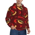 thumbnail image 2 of Uemuo Hot Chili Pattern Men's Hoodie - Casual Pullover Hoodie with Kangaroo Pocket, Stylish Hooded Sweatshirt for Everyday Wear-Large, 2 of 7