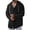 Black, variant on Men Long Sleeve Hooded Linen Button Up Shirt Drawstring Hood Wooden Button Front Oversized Drop Shoulder Lightweight Casual Shacket Blue M