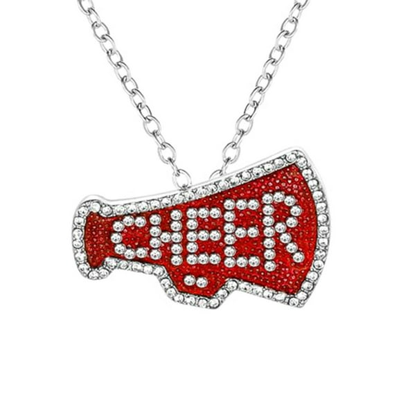 RUISINERY Sparkling Diamonds Cheering Megaphone Pendant Necklace For Sports Enthusiasts And Cheerleaders Lightweight Jewelry