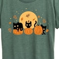 thumbnail image 3 of Instant Message - Black Cats And Pumpkins - Women's Short Sleeve Graphic T-Shirt, 3 of 6