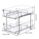 thumbnail image 2 of Contenedor de almacenamiento de 2 niveles, 2 cajones/cestas de almacenamiento deslizantes, transparente, práctico, 2 of 9
