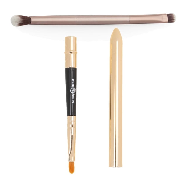 1 pincel de maquilje de ojos (pincel de de ojos de doble champán) + 1 pincel de maquilje de bios (pincel de lápiz Zulema cepillo de cosméticos de maquillaje