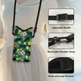 thumbnail image 5 of ZIATUBLES Neoprene Cellphone Sleeve Pouch Phone Bag with Adjustable Crossbody Strap Mobile Protection Case Bag Hook and Loop Fastener Phone Bag, 4 X 8 Inch, Black Cat Flower, 5 of 7