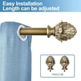thumbnail image 3 of Urbanest Adjustable Single Curtain Rod Set Artichoke Finials – 1 - Inch Diameter, With Renaissance Gold Rod, 84–120 Inches, 3 of 6