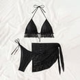 thumbnail image 4 of Mceream Women Solid Backless Bikini Bandage Two-Pieces Swimwear Swimsuit Beachwear Set Black M, 4 of 8