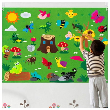 

Flannel Felt-Story-Board Set for Toddlers Large Wall Hanging Activity Storyboard Baby Early Learning Toys