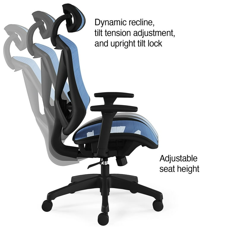 Union & Scale Dexley Ergonomic Task Chair, Adjustable, Blue