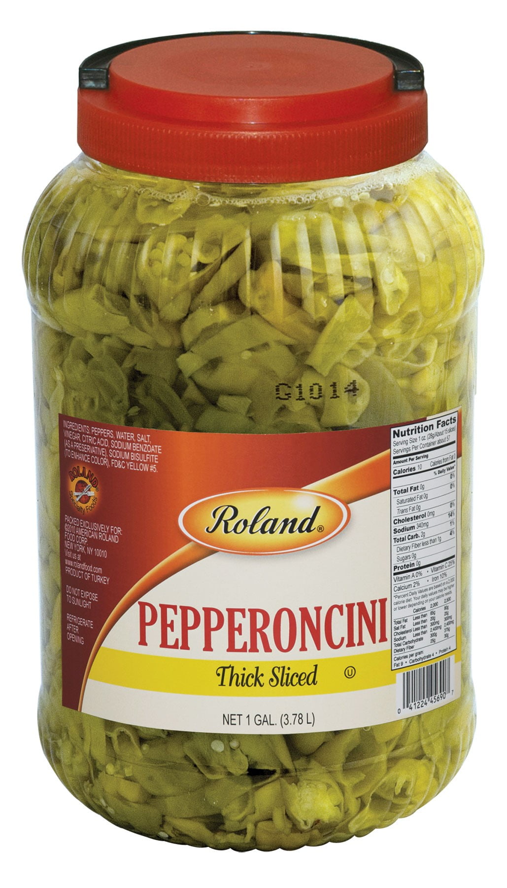 Roland Thick Sliced Pepperoncini, 128 Oz