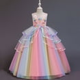 thumbnail image 2 of HAWEE Robe de Princesse Licorne pour Filles, Déguisement de Fête Chic, Robe de Fête de Mariage et d'Anniversaire pour 3 à 14 Ans, 2 of 5