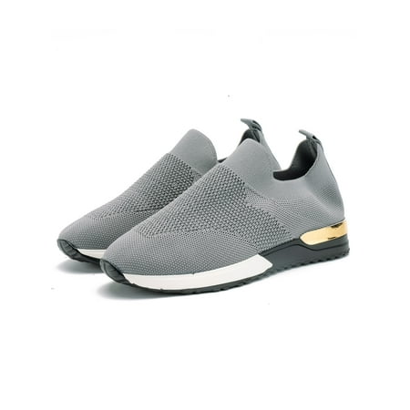 

UKAP Womens Walking Shoes Casual Sneakers Comfortable Slip On Shoes Trainers Gray 6.5