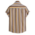 thumbnail image 4 of QUINDOS Summer Mens Hawaiian Shirt Cotton Casual Button up Short Sleeve Shirts Striped Loose Fit Beach Vacation Shirts, 4 of 5