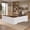 Rustic Brown & White, variant on 71" L-Shaped Executive Standing Desk with Outlets, Lockable File Cabinet, Drawers, Privacy Panel, Fixed Right Return, Walnut White