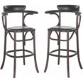 thumbnail image 2 of SAFAVIEH Kenny Rustic Bar Stool w/ Brass Nail Heads, Antique Black, 2 of 5