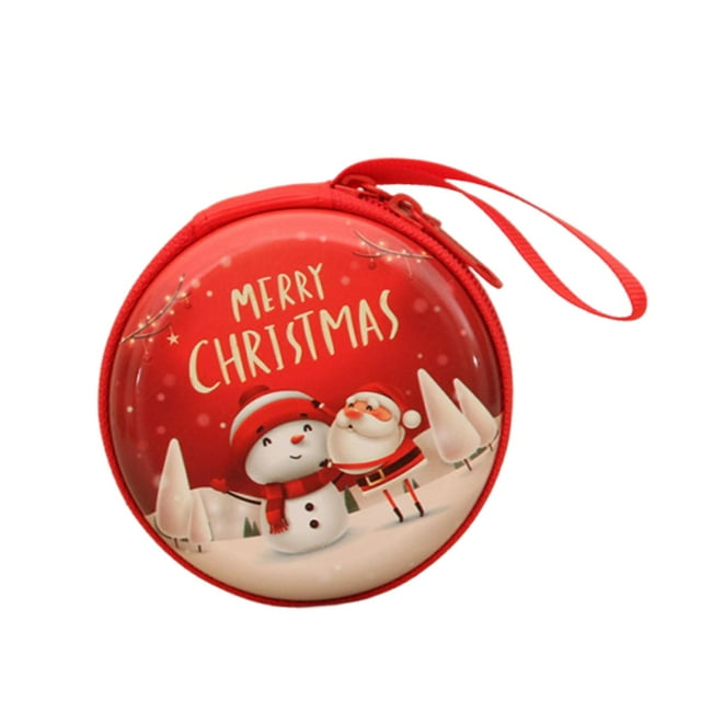 Monedero navideño, mini cartera de dibujos animados, monedero compacto y moderno para monedas, pequeño para joyas y baratijas, ideal para fiestas muñeco de nieve anciano