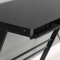 thumbnail image 6 of Manor Park Modern Glass and Metal Black L-Shaped Corner Computer Desk, 6 of 9