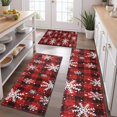 thumbnail image 2 of Red and Black Christmas Snowflake Pattern Kitchen Rugs Sets Of 3,Kitchen Runner Rugs Non Skid Washable,Decorative Kitchen Floor Mats for Kitchen,Sink,Laundry,17"x30"+ 17"x47" + 17"x59", 2 of 6