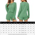 thumbnail image 2 of Pijamas Navideñas Conjunto de camisa y pantalones cortos de punto para dormir con cuello redondo, traje informal para el hogar para mujer Kuymtek Verde T XXL para Mujer, 2 of 9