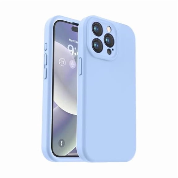 Eryueer Compatible with iPhone 15 Pro Max Case, Upgraded Premium Silicone, [Camera Protection] [Soft Anti-Scratch Microfiber Lining] Shockproof Phone Case for iPhone 15 Pro Max 6.7 inch - Light Blue