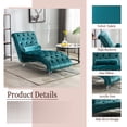 thumbnail image 4 of Newest Elegant Chaise Lounge, Button-Tufted Velvet with S-Shaped Back and Clear Acrylic Legs, Teal, 4 of 13