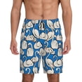 thumbnail image 1 of Balery Swan Birds Pantalones cortos de pijama de punto de algodón para hombre con cinturilla y bolsillos-Medium, 1 of 6