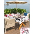 thumbnail image 4 of Outdoor Tablecloth with Umbrella Hole and Zipper, Happy Valentines Day Rectangle Table Cloth 52x70 Inch Waterproof Tablecloth, Red Love Branches Spring Picnic Table Cover for Patio Camping, 4 of 7