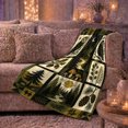 thumbnail image 6 of Woodland Owl Crescent Moon Rustic Forest Patchwork, Peaceful Bird Art Scene, Warm Flannel Blanket for Cabin and Lodge, Bird Lovers Housewarming Gift, Artistic Home Decor, 6 of 8