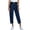 Dark blue, variant on QURATI Women's Summer Lightweight High Waisted Loose Straight Cut Retro Harem Jeans Womens Bottoms Beige L