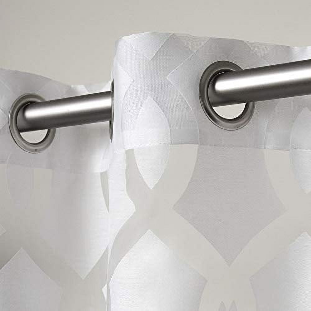 Exclusive Home Rio Burnout Sheer Grommet Top Curtain Panel Pair, 54"x108", Winter White