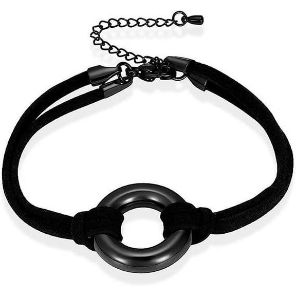 Personalized Custom Name Circle of Life Cremation Jewelry Urn Bracelet for Ashes Stainless Steel Tube Bar Urn Bracelets Of Loved One Memorial Keepsake Holder for Women Men