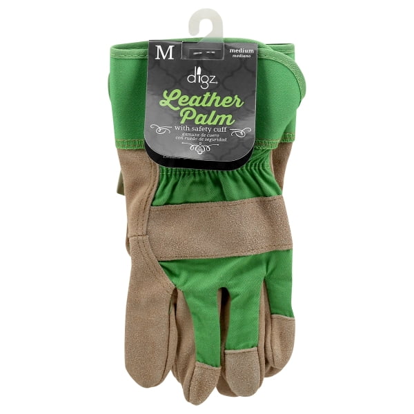 DIGZ Digz 7503311 Womens Suede Cow Leather Gardening Gloves Green