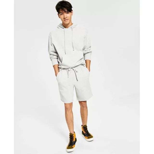 Sun + Stone Men’s Garment Dyed Fleece Shorts, Light Gray, XX-Large