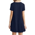 thumbnail image 4 of SMihono Robe d'Été Bohème pour Femmes Grande Taille Mode Décontractée Manches Courtes Col Rond Ample Mini Robe, 4 of 7